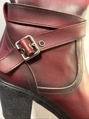 Red Color Boots For Riding Source Unknown | Shoes | Dark Red Vegan Leather Lined Riding Boots ...